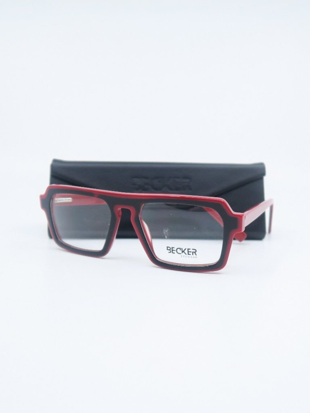 Becker BL 2836 C3 54mm Black & Red Trendy Fashion Italian Unisex Eyeglasses.